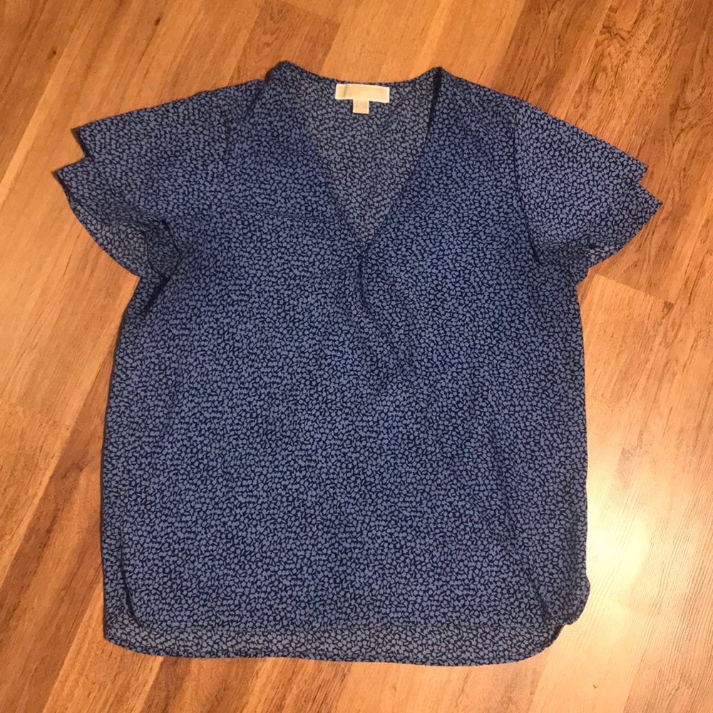 Michael Kors Blue Floral Top